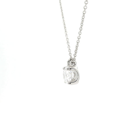 Girocollo punto luce in oro bianco con diamante lab-grown taglio brillante, 0,92 carati.