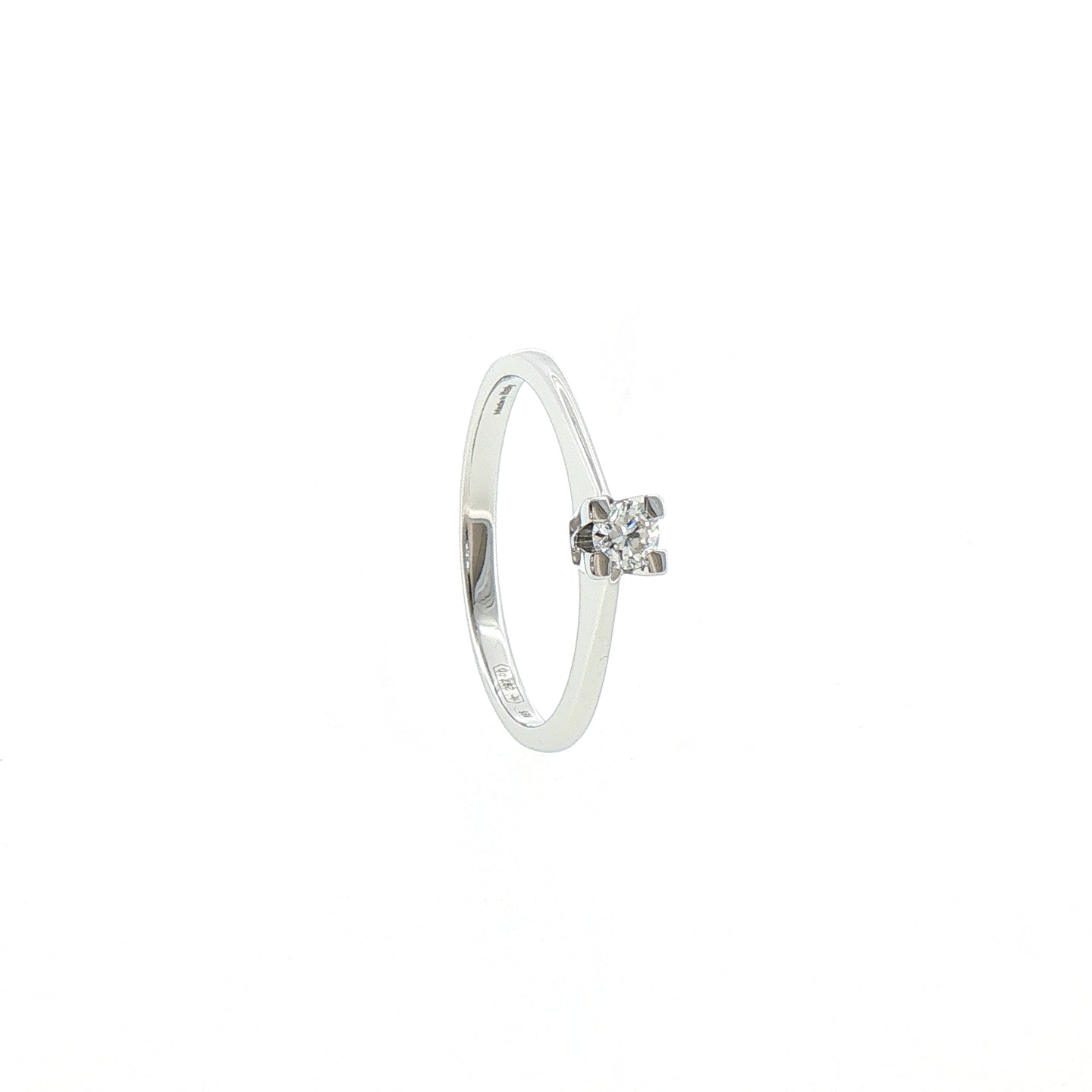 Solitario a "V" In Argento 925 con Diamante Lab-Grown taglio brillante.