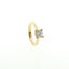 Solitario a "V" In Argento 925 Dorato con Diamante Lab-Grown taglio brillante.