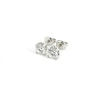 White gold stud earrings with brilliant-cut lab-grown diamonds, 2.01 carats.