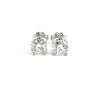 White gold stud earrings with brilliant-cut lab-grown diamonds, 2.01 carats.