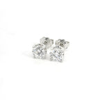 White gold stud earrings with brilliant-cut lab-grown diamonds, 2.01 carats.