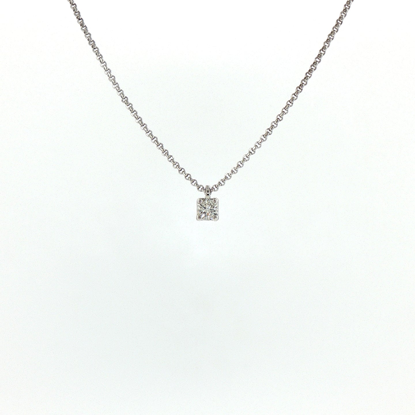 Girocollo in Argento 925 con Diamante Lab-Grown Taglio Brillante.