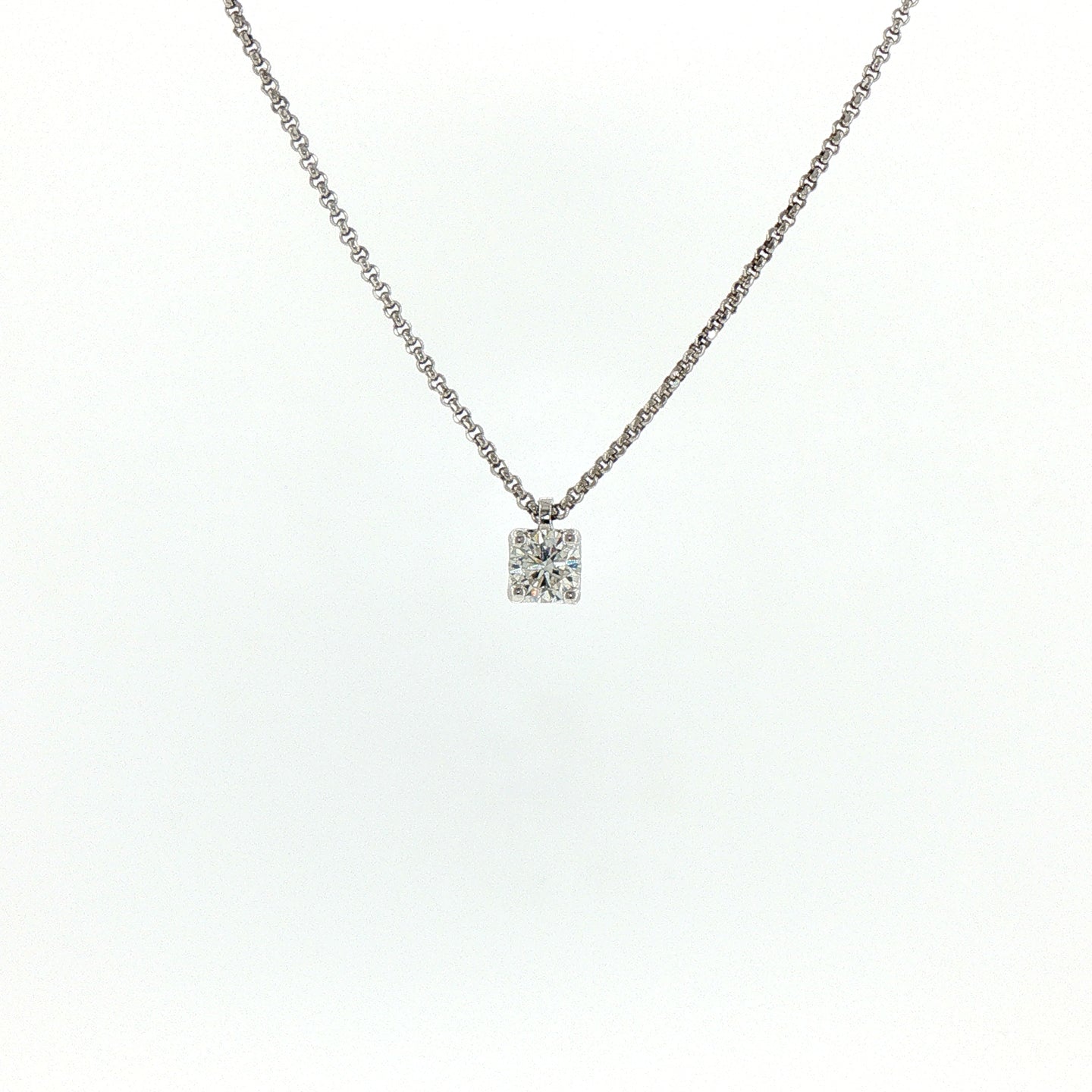 Girocollo in Argento 925 con Diamante Lab-Grown Taglio Brillante.