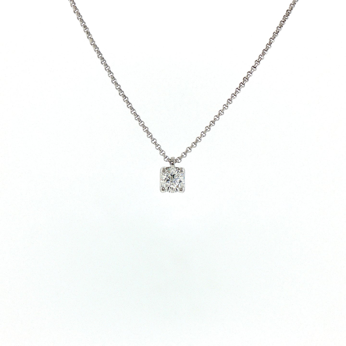 Girocollo in Argento 925 con Diamante Lab-Grown Taglio Brillante.