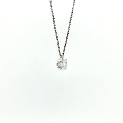 Girocollo in Argento 925 con Diamante Lab-Grown Taglio Brillante.