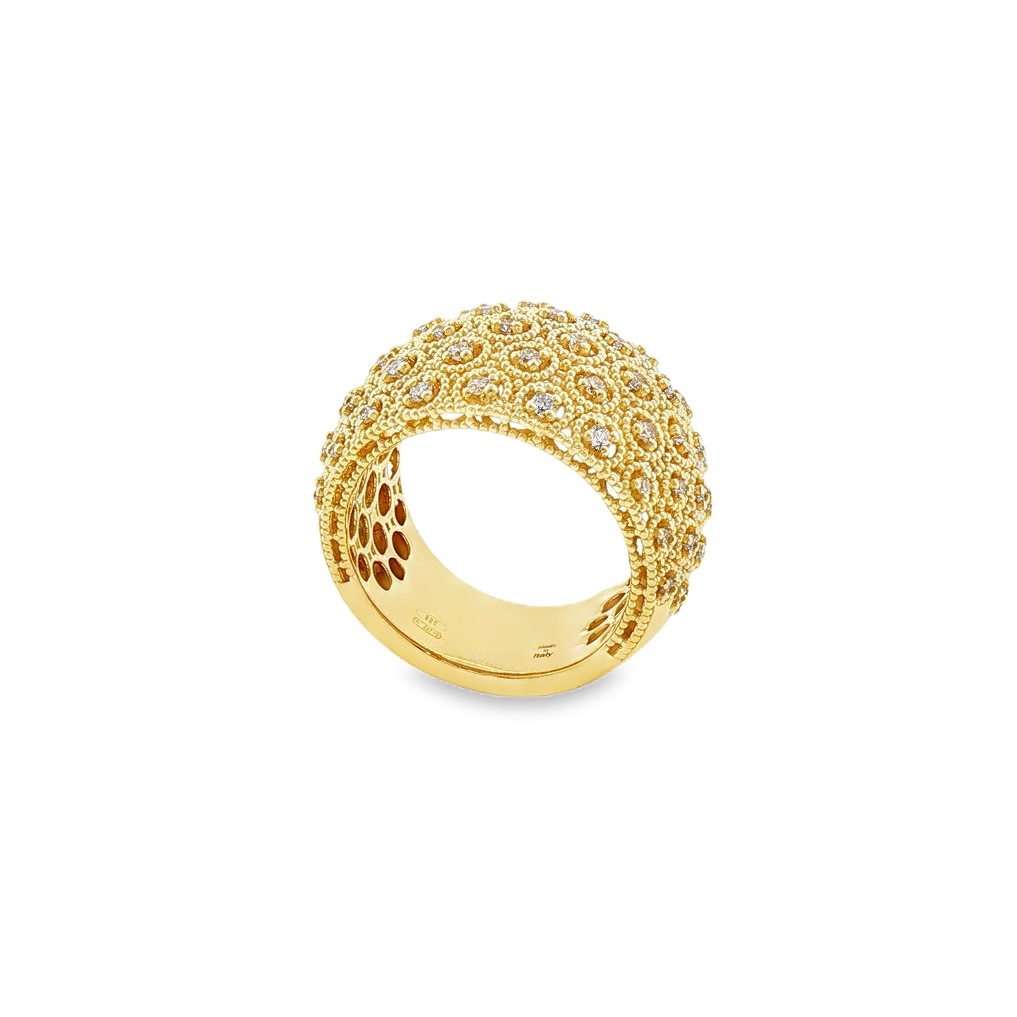 Anello a Fascia Florence in Argento Dorato 925 con Diamanti Lab-Grown 0,60 ct