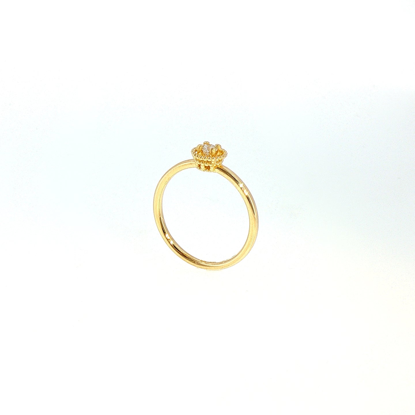 Solitario Florence in Argento Dorato 925 con Diamanti Lab-Grown 0,10 ct