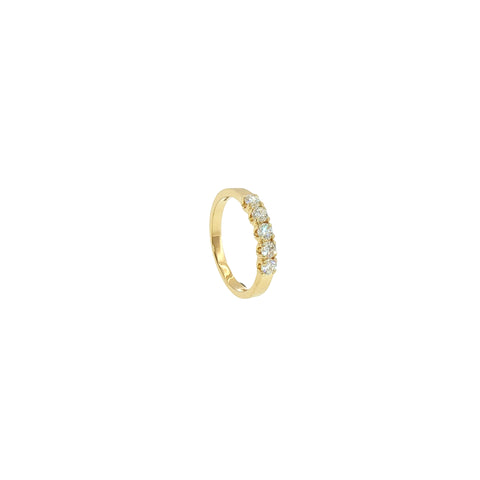 Fedina in Argento Dorato 925 con Diamanti Lab-Grown Taglio Brillante.