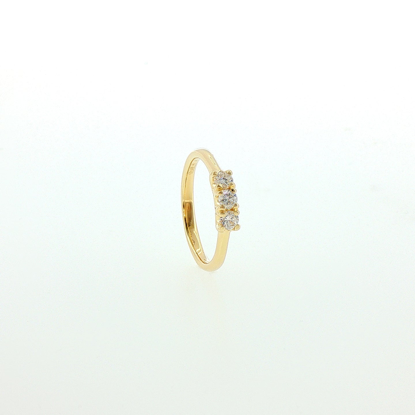 Trilogy in Argento Dorato 925 con Diamnti Lab-Grown Taglio Brillante.