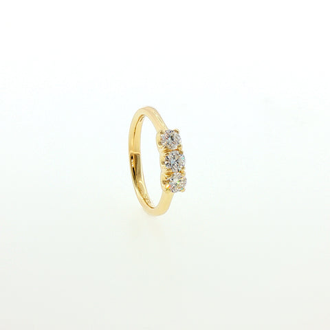 Trilogy in Argento Dorato 925 con Diamnti Lab-Grown Taglio Brillante.