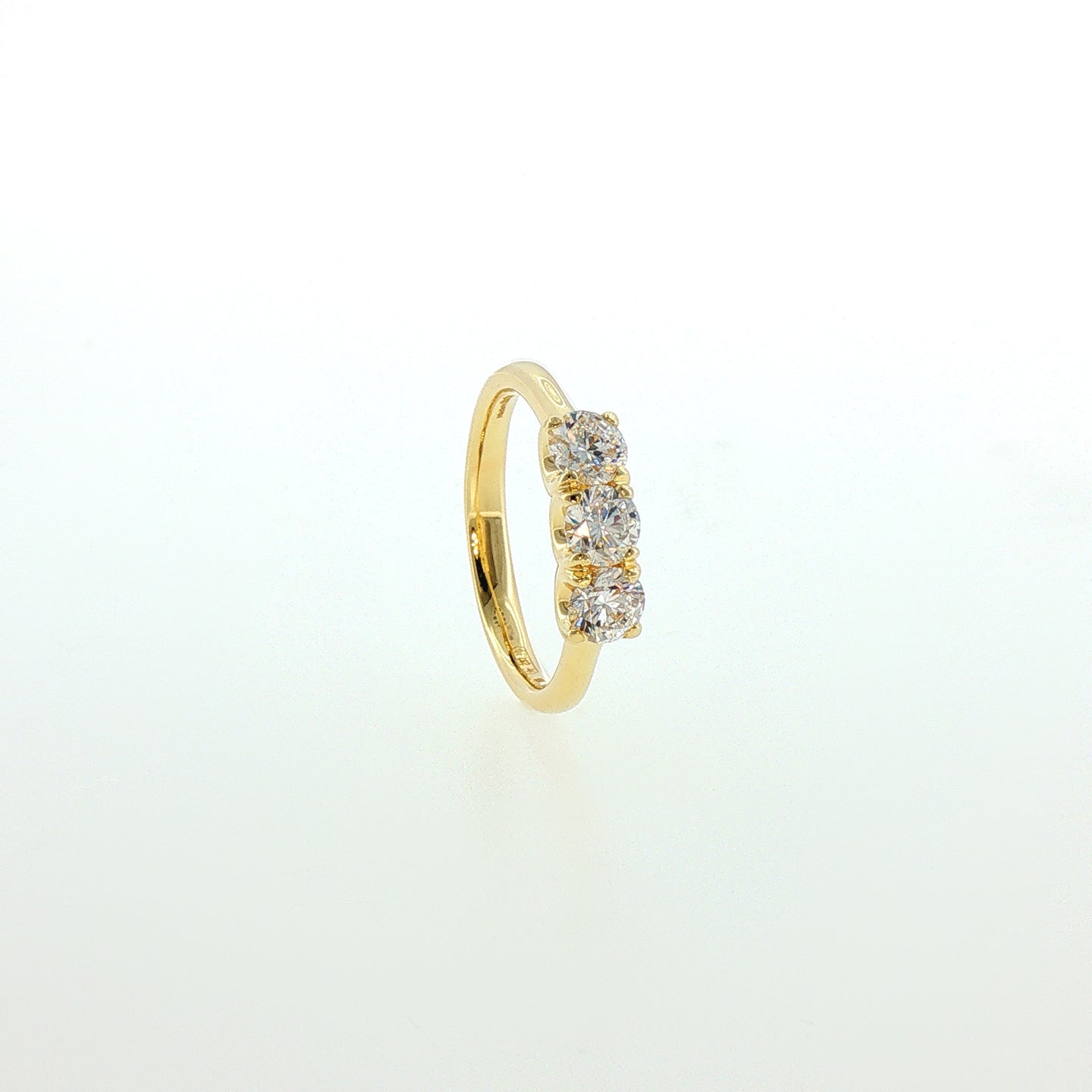 Trilogy in Argento Dorato 925 con Diamnti Lab-Grown Taglio Brillante.