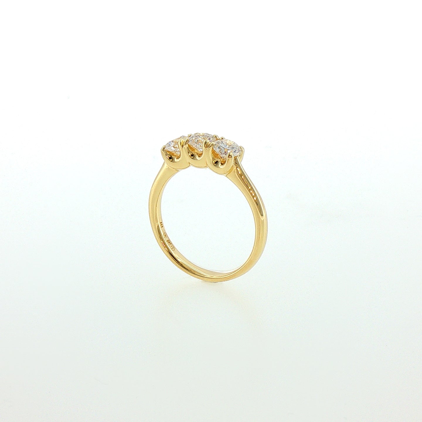 Trilogy in Argento Dorato 925 con Diamnti Lab-Grown Taglio Brillante.