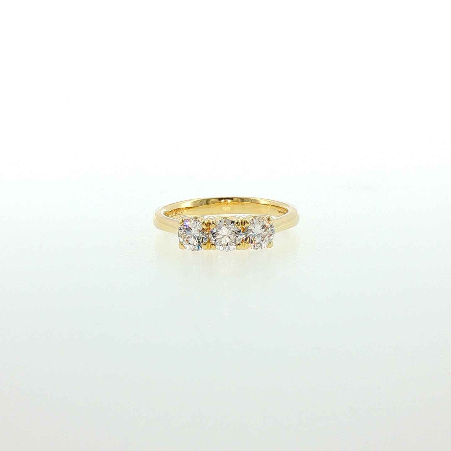 Trilogy in Argento Dorato 925 con Diamnti Lab-Grown Taglio Brillante.