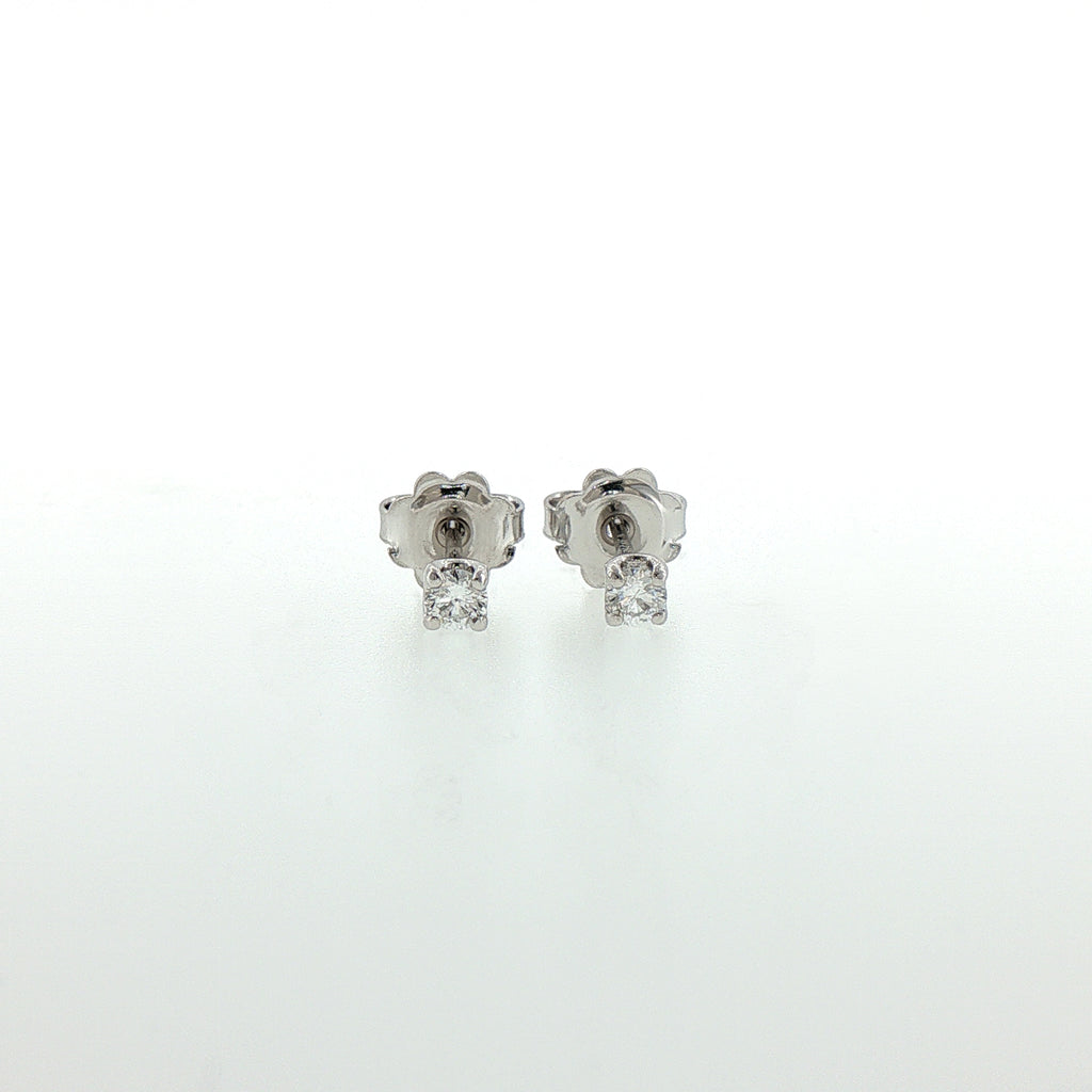 White gold stud earrings with brilliant-cut lab-grown diamonds, 2.01 carats.
