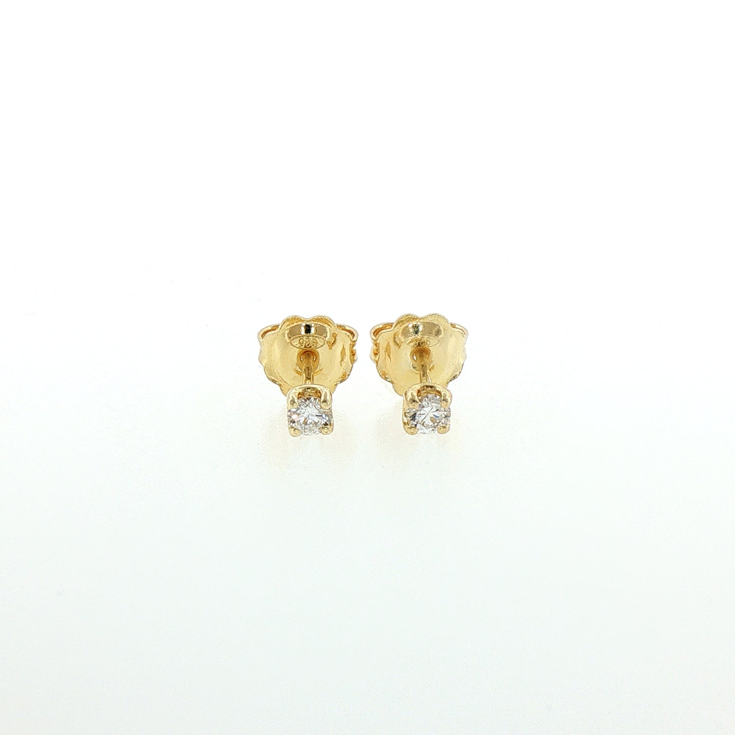 Orecchini in Argento Dorato 925 con Diamanti Lab-Grown taglio brillante.