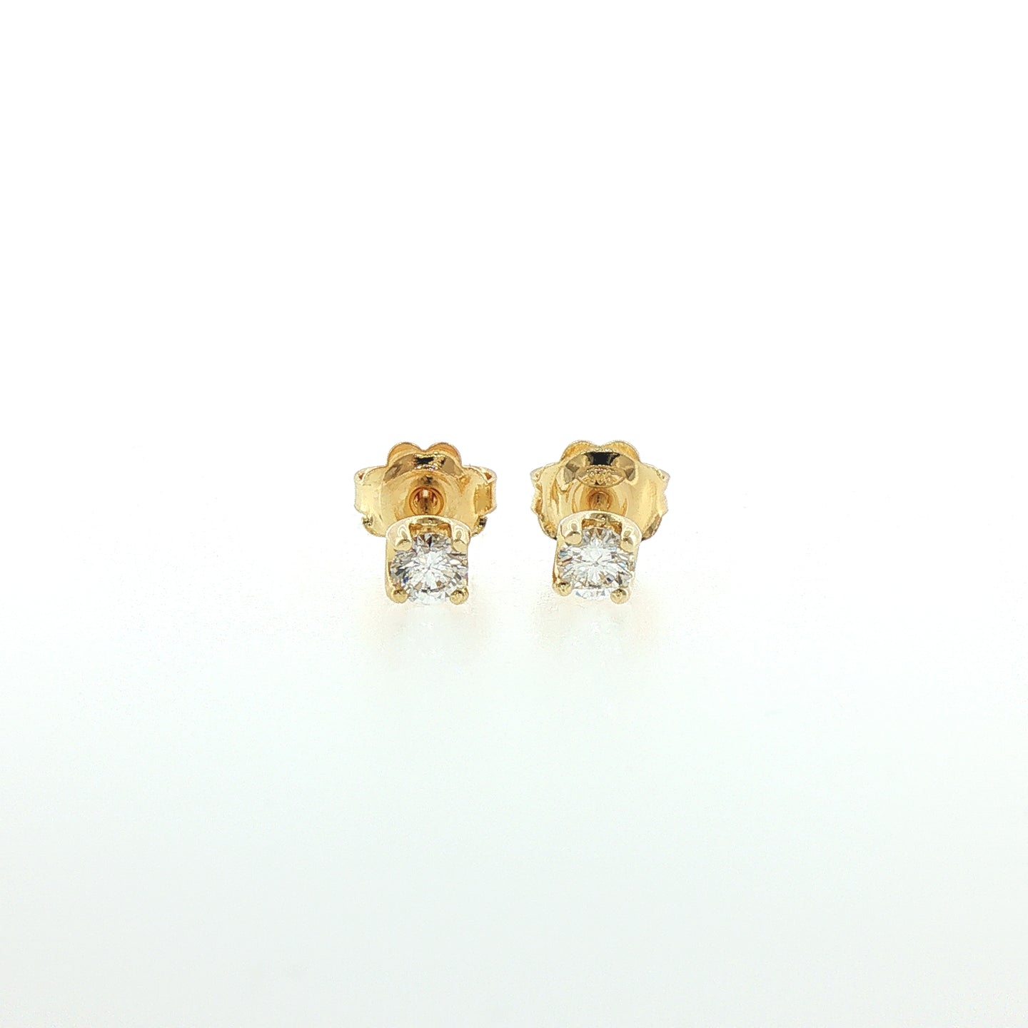Orecchini in Argento Dorato 925 con Diamanti Lab-Grown taglio brillante.