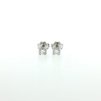 White gold stud earrings with brilliant-cut lab-grown diamonds, 2.01 carats.