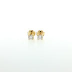 White gold stud earrings with brilliant-cut lab-grown diamonds, 2.01 carats.