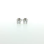 White gold stud earrings with brilliant-cut lab-grown diamonds, 2.01 carats.