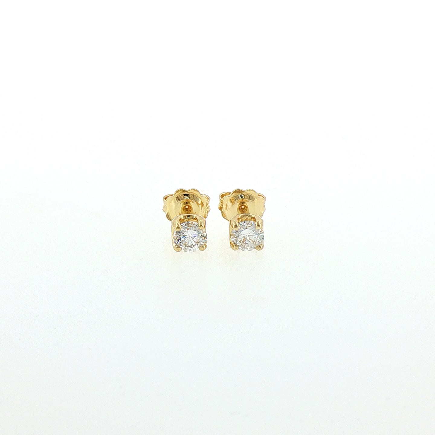 Orecchini in Argento Dorato 925 con Diamanti Lab-Grown taglio brillante.