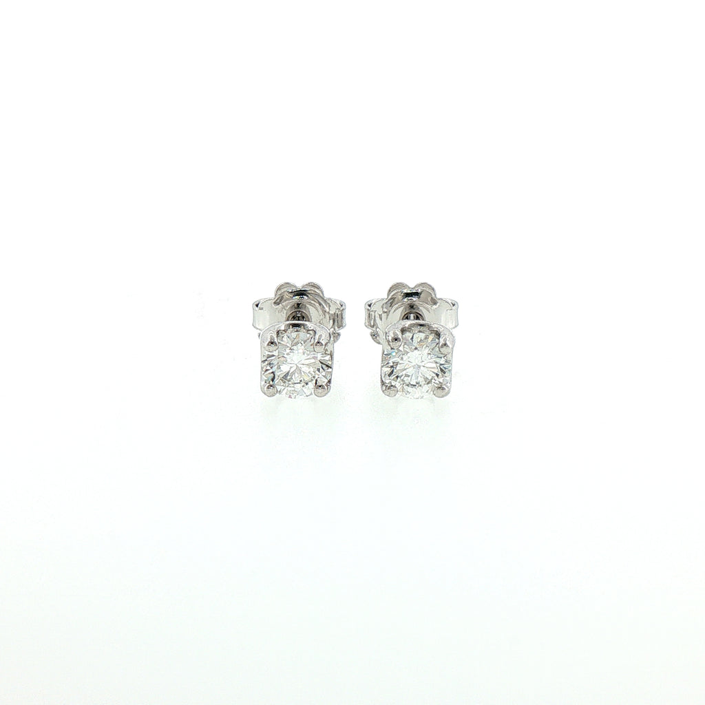 White gold stud earrings with brilliant-cut lab-grown diamonds, 2.01 carats.