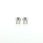 White gold stud earrings with brilliant-cut lab-grown diamonds, 2.01 carats.