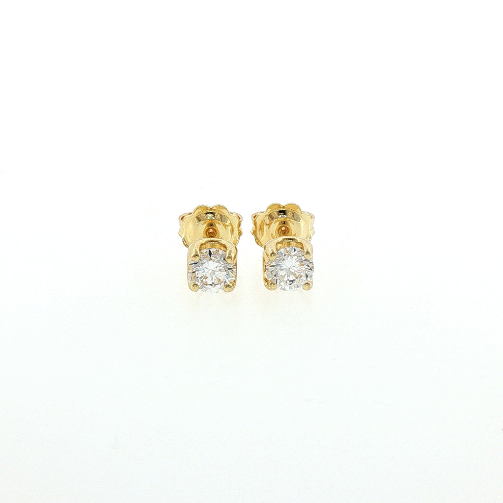 White gold stud earrings with brilliant-cut lab-grown diamonds, 2.01 carats.