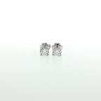 White gold stud earrings with brilliant-cut lab-grown diamonds, 2.01 carats.