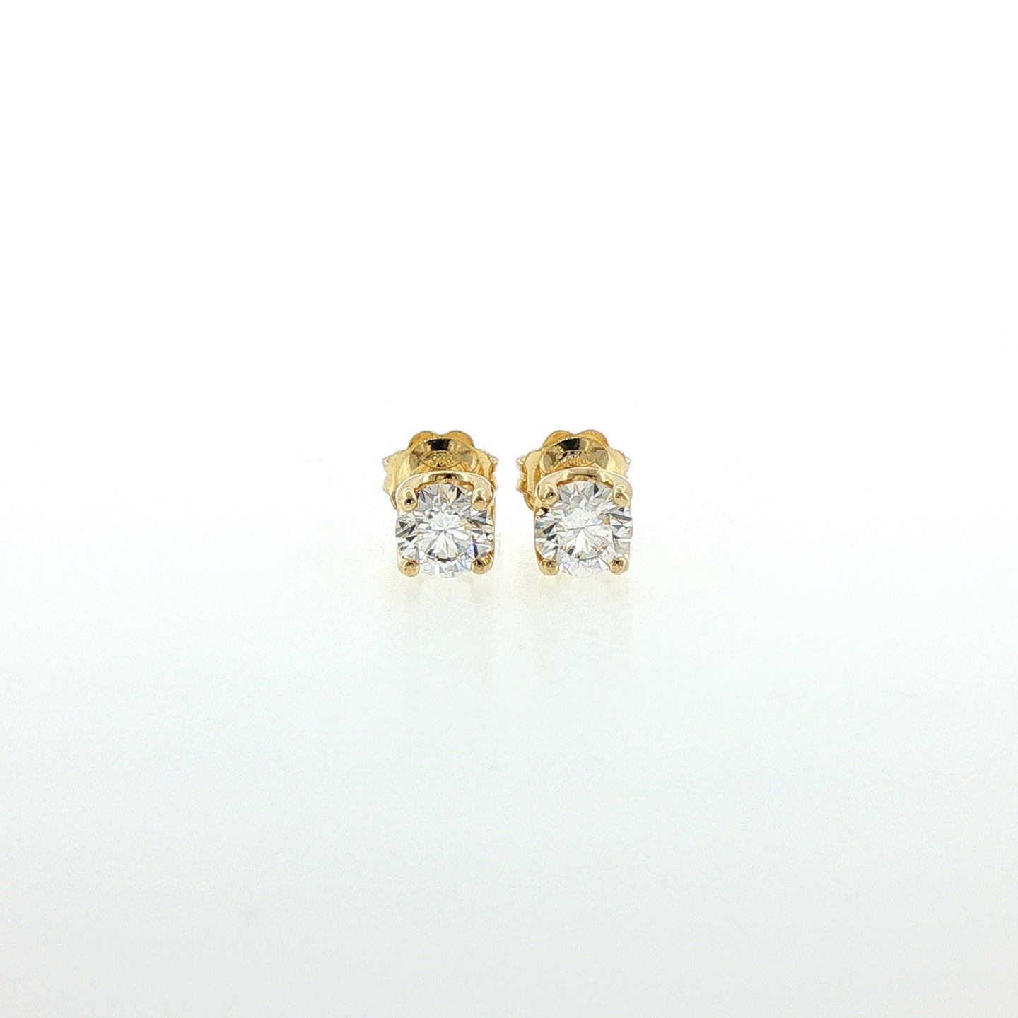 Orecchini in Argento Dorato 925 con Diamanti Lab-Grown taglio brillante.