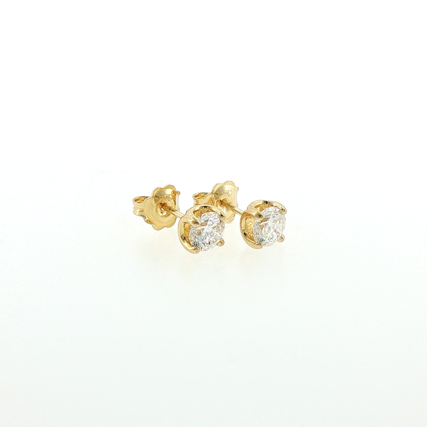 Orecchini in Argento Dorato 925 con Diamanti Lab-Grown taglio brillante.