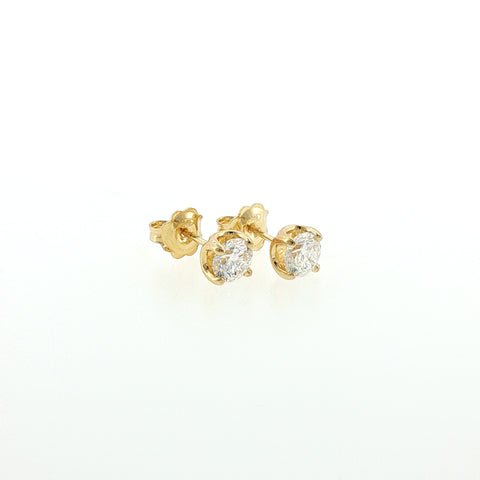 Orecchini in Argento Dorato 925 con Diamanti Lab-Grown taglio brillante.