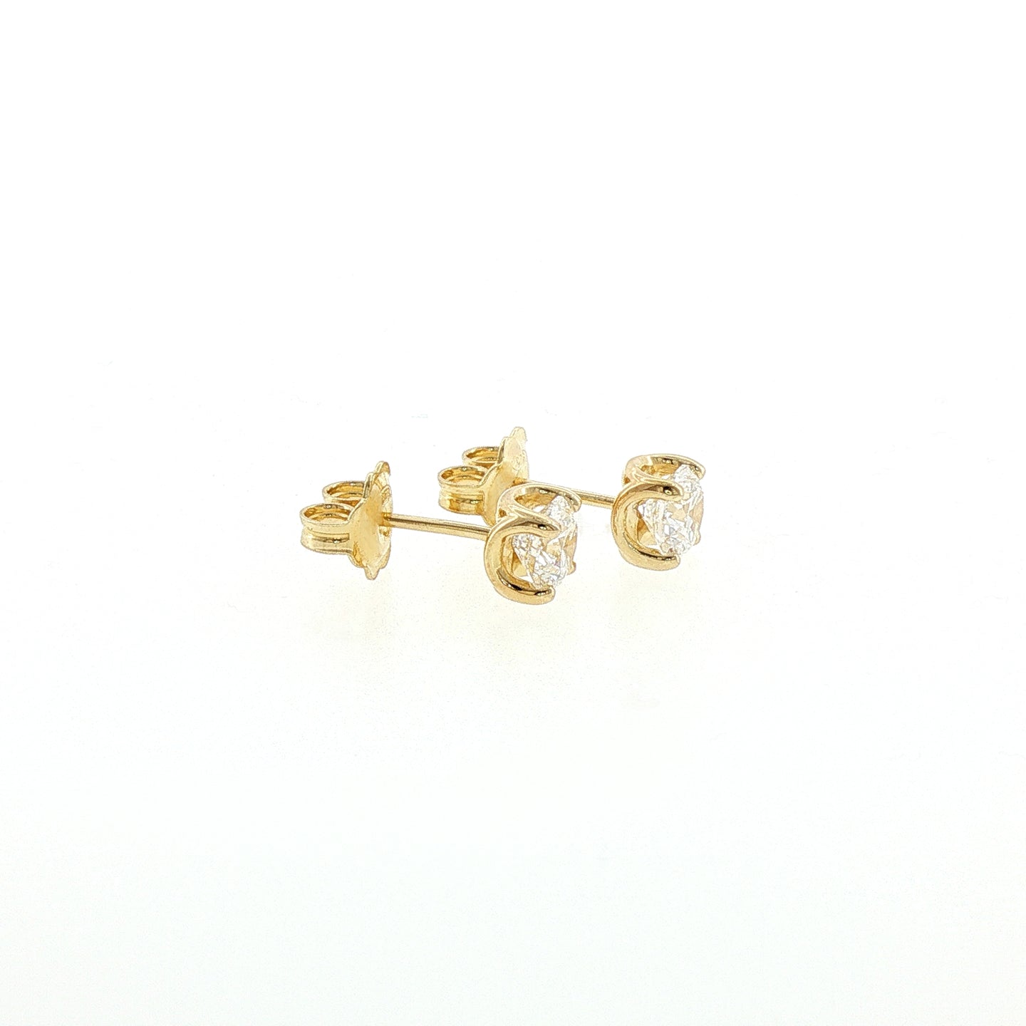 Orecchini in Argento Dorato 925 con Diamanti Lab-Grown taglio brillante.
