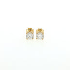 White gold stud earrings with brilliant-cut lab-grown diamonds, 2.01 carats.
