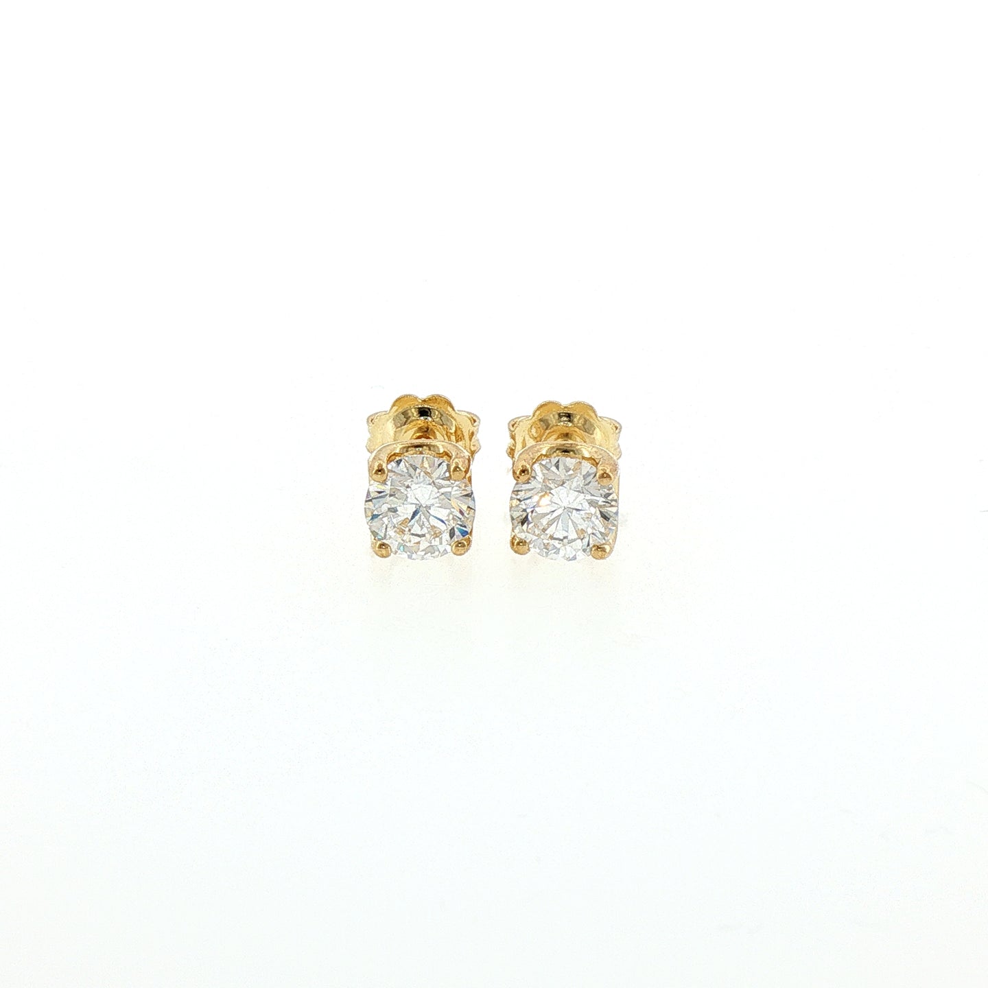 Orecchini in Argento Dorato 925 con Diamanti Lab-Grown taglio brillante.