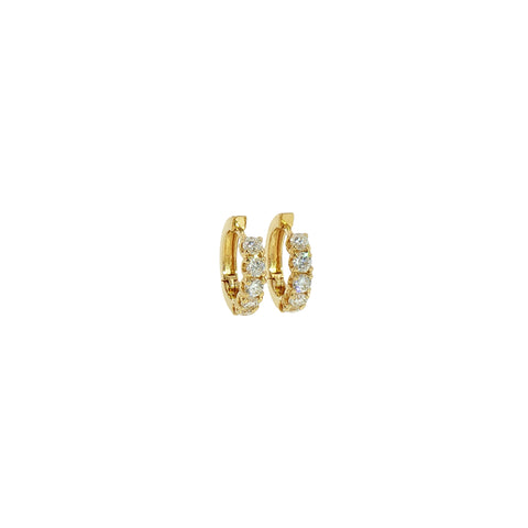 Orecchini a Cerchio in Argento 925 con Diamanti Lab-Grown Taglio Brillante.