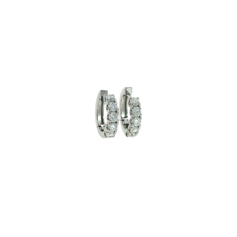 Orecchini a Cerchio in Argento 925 con Diamanti Lab-Grown Taglio Brillante.