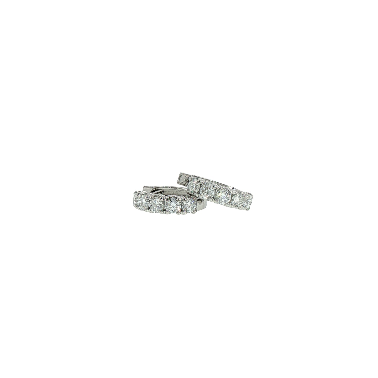 Orecchini a Cerchio in Argento 925 con Diamanti Lab-Grown Taglio Brillante.