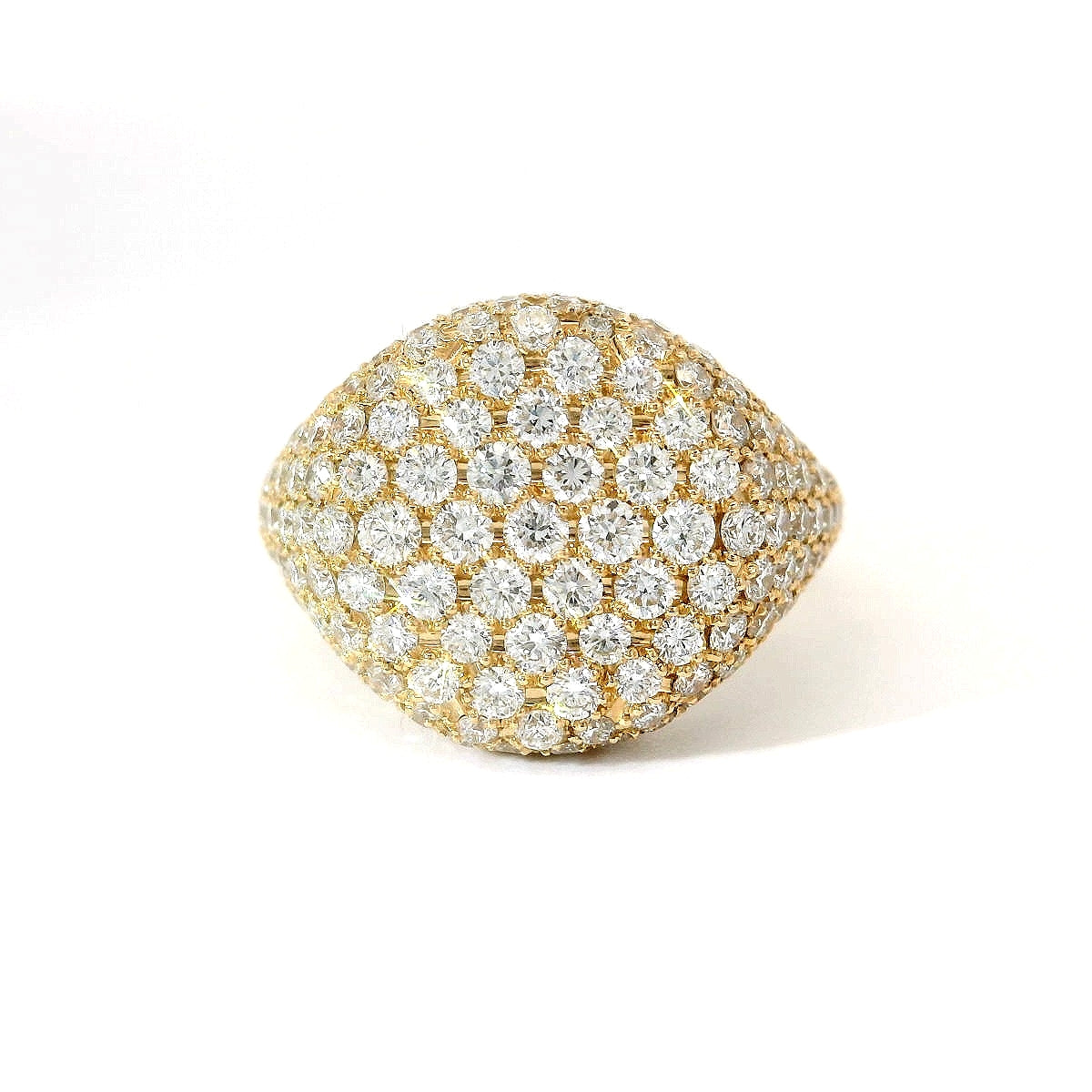 Anello da mignolo in oro rosa con pavè di diamanti lab-grown taglio brillante, 1,70 carati.