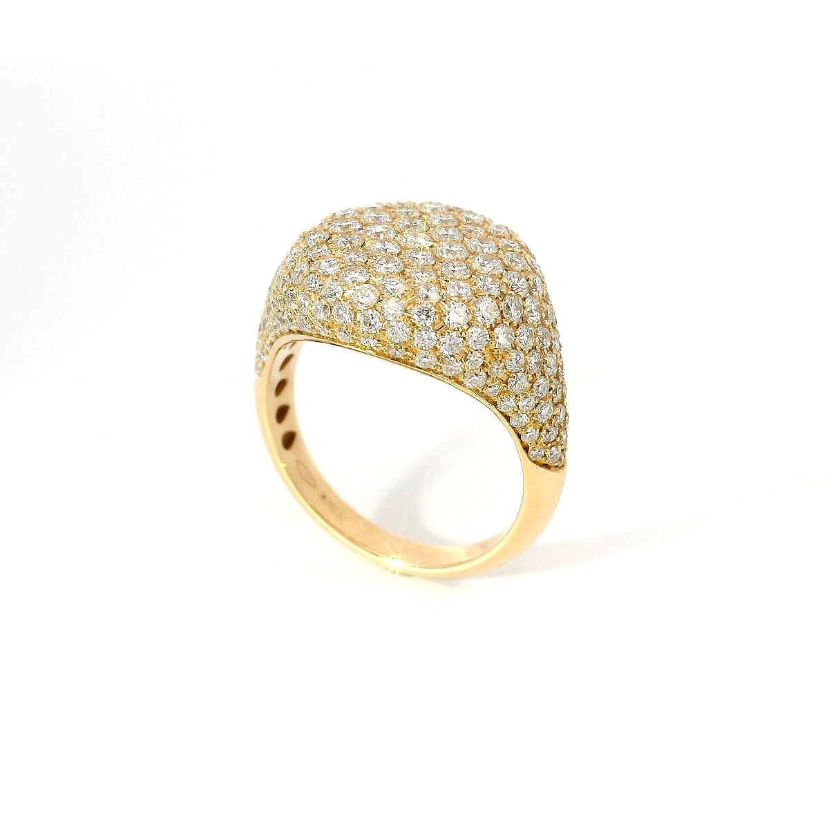 Anello da mignolo in oro rosa con pavè di diamanti lab-grown taglio brillante, 1,70 carati.