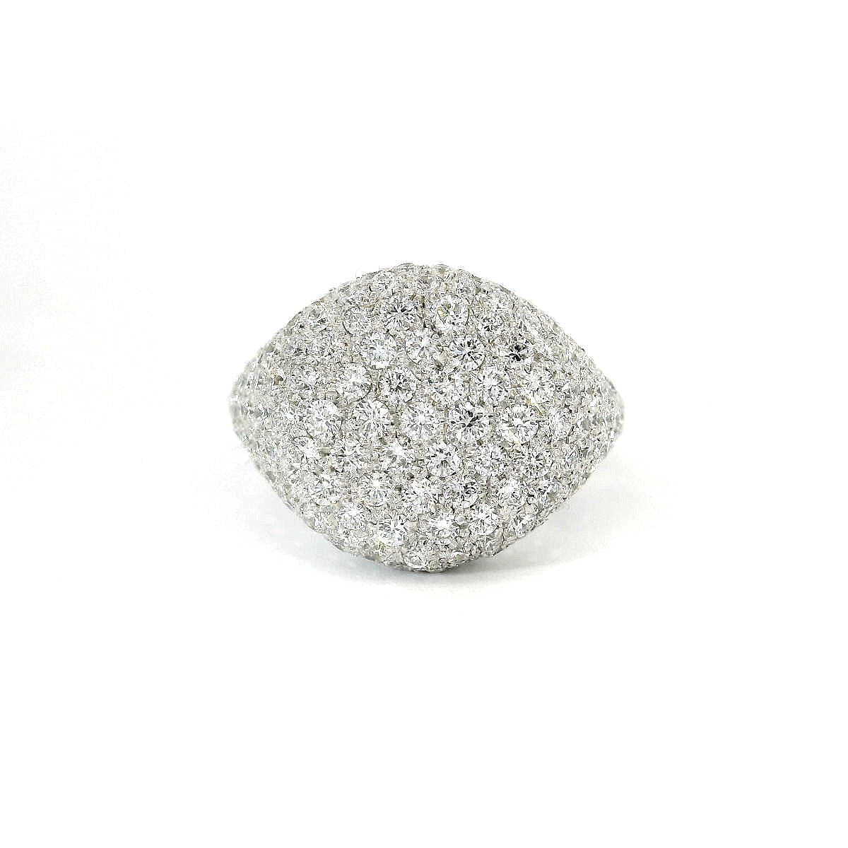 Anello da mignolo in oro bianco con pavè di diamanti lab-grown taglio brillante, 1,77 carati.