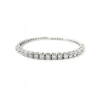 Rigid bracelet in white gold with brilliant-cut lab-grown diamonds, 4.26 carats.