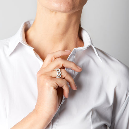 Groumette ring in white gold and brilliant-cut lab-grown diamonds, 1.65 carats.
