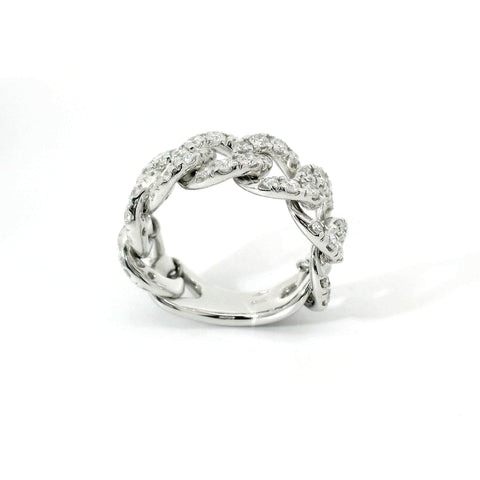 Anello groumette in oro bianco e diamanti lab-grown taglio brillante, 1,65 carati.