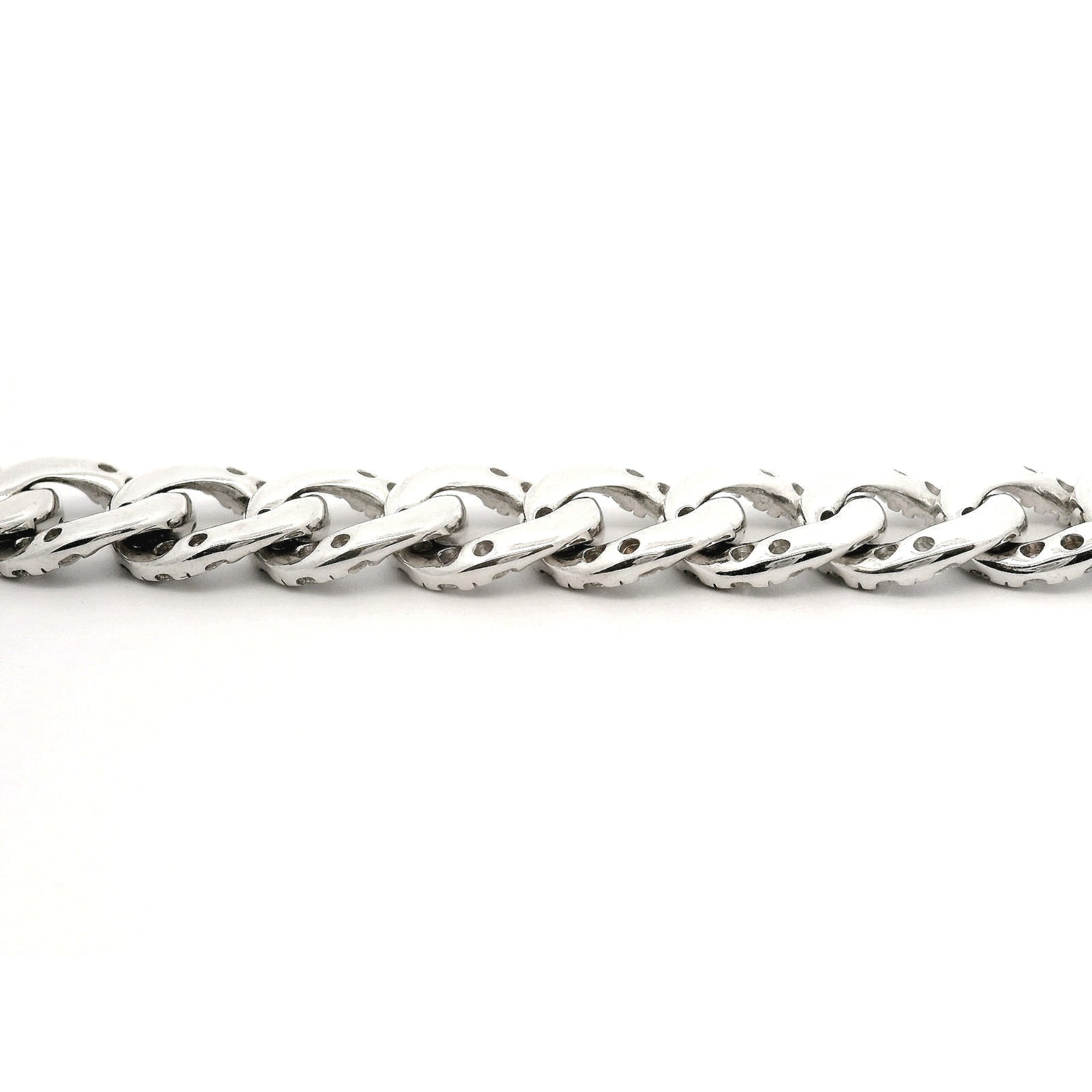 MIORE Bracciale Donna Oro Bianco 9kt/375 Con Diamanti Brillanti 0,07 Ct, Lunghezza 18 Cm, Gioiello Di Lusso