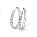 White gold hoop earrings with brilliant-cut lab-grown diamonds, 4.32 carats.