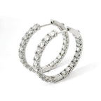White gold hoop earrings with brilliant-cut lab-grown diamonds, 4.32 carats.