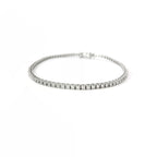 White gold wire tennis bracelet with brilliant-cut lab-grown diamonds, 5.54 carats.