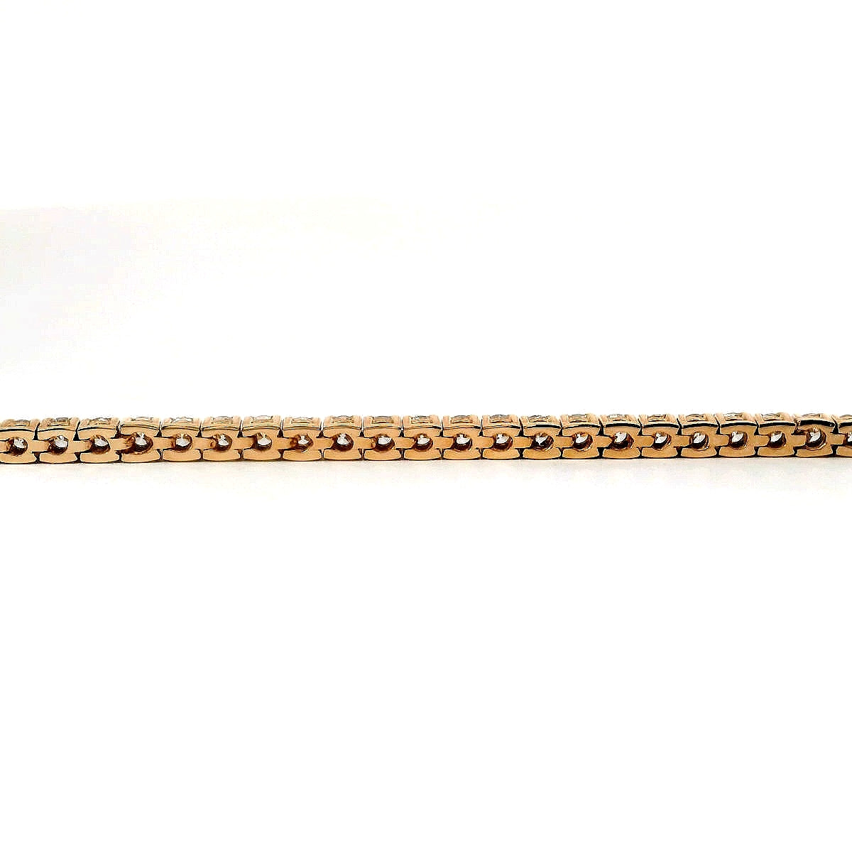 Bracciale tennis a filo in oro rosa e diamanti lab-grown taglio brillante, 2,58 carati.