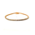 Bracciale tennis a filo in oro rosa e diamanti lab-grown taglio brillante, 2,58 carati.